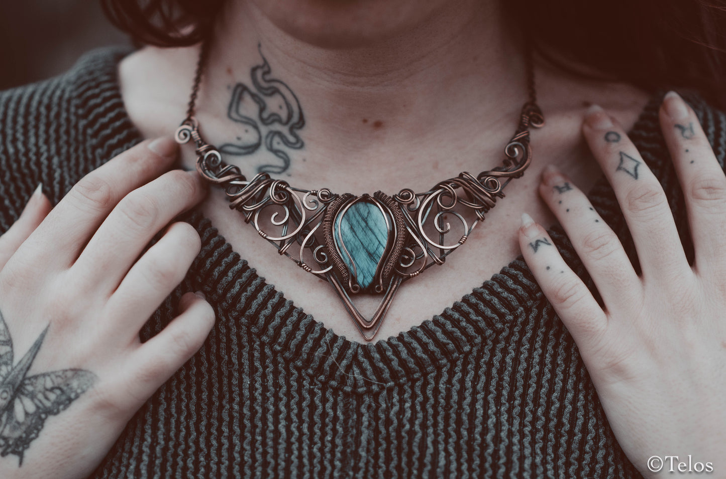 Labradorite Copper Statement Choker