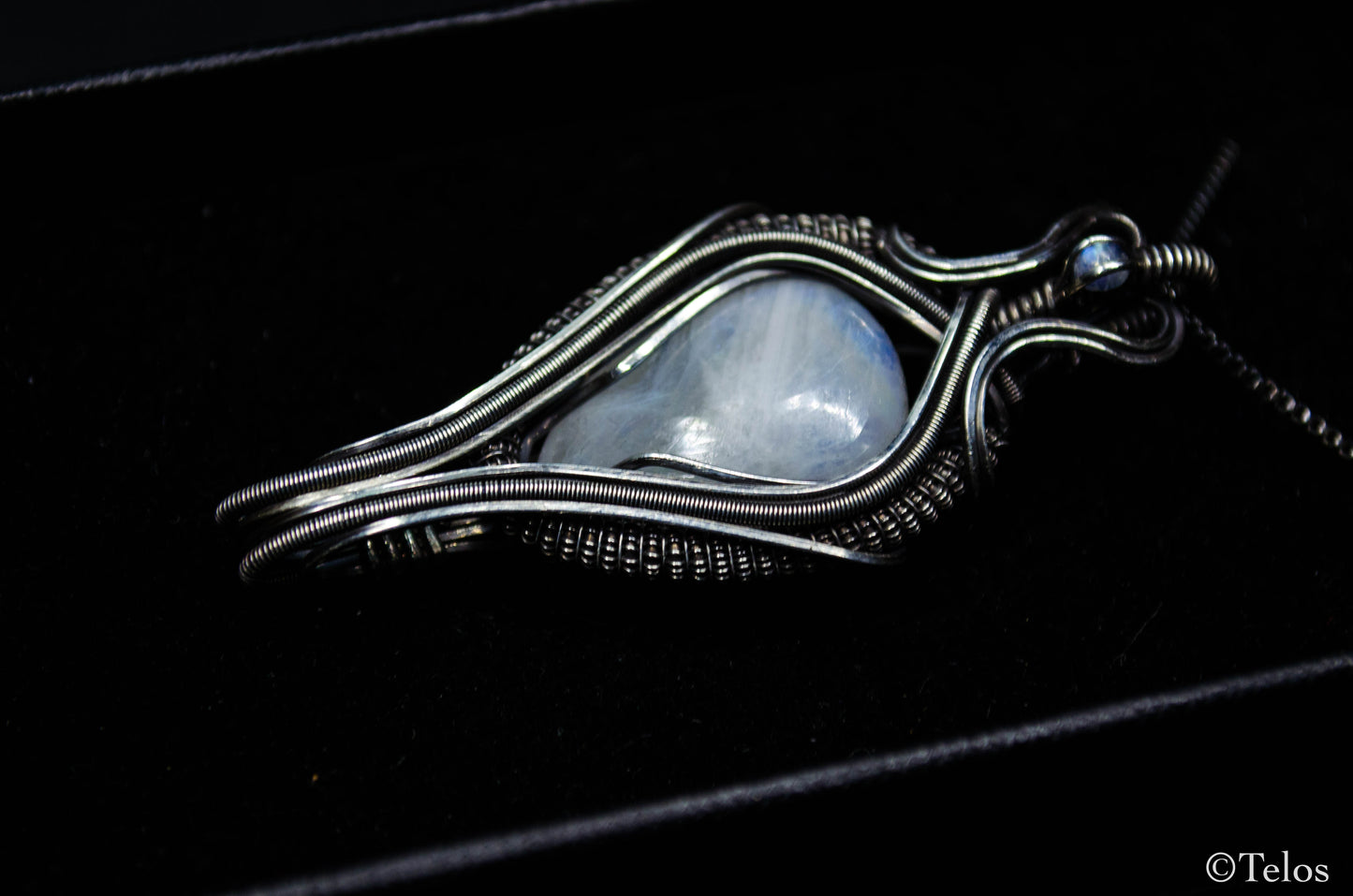 Sterling Silver rainbow Moonstone necklace
