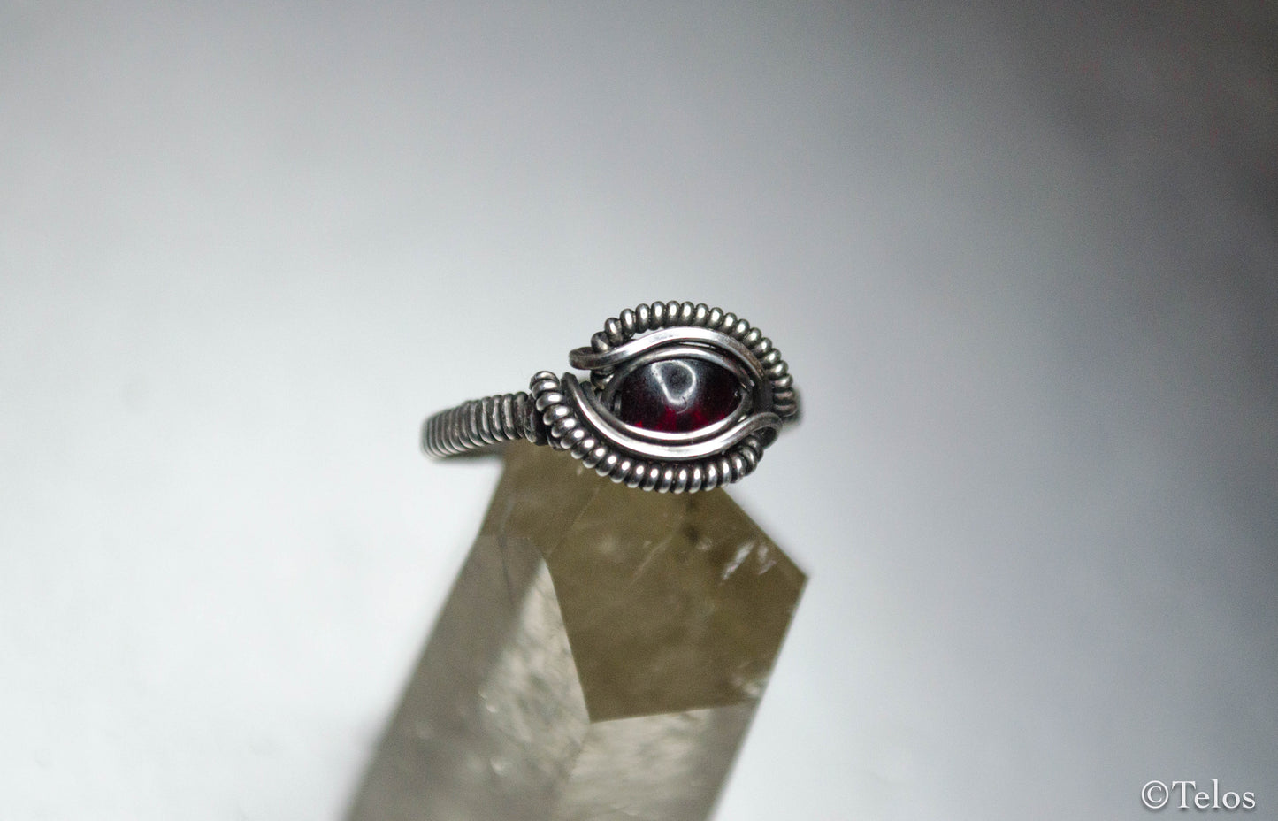 Sterling Silver Garnet size 6