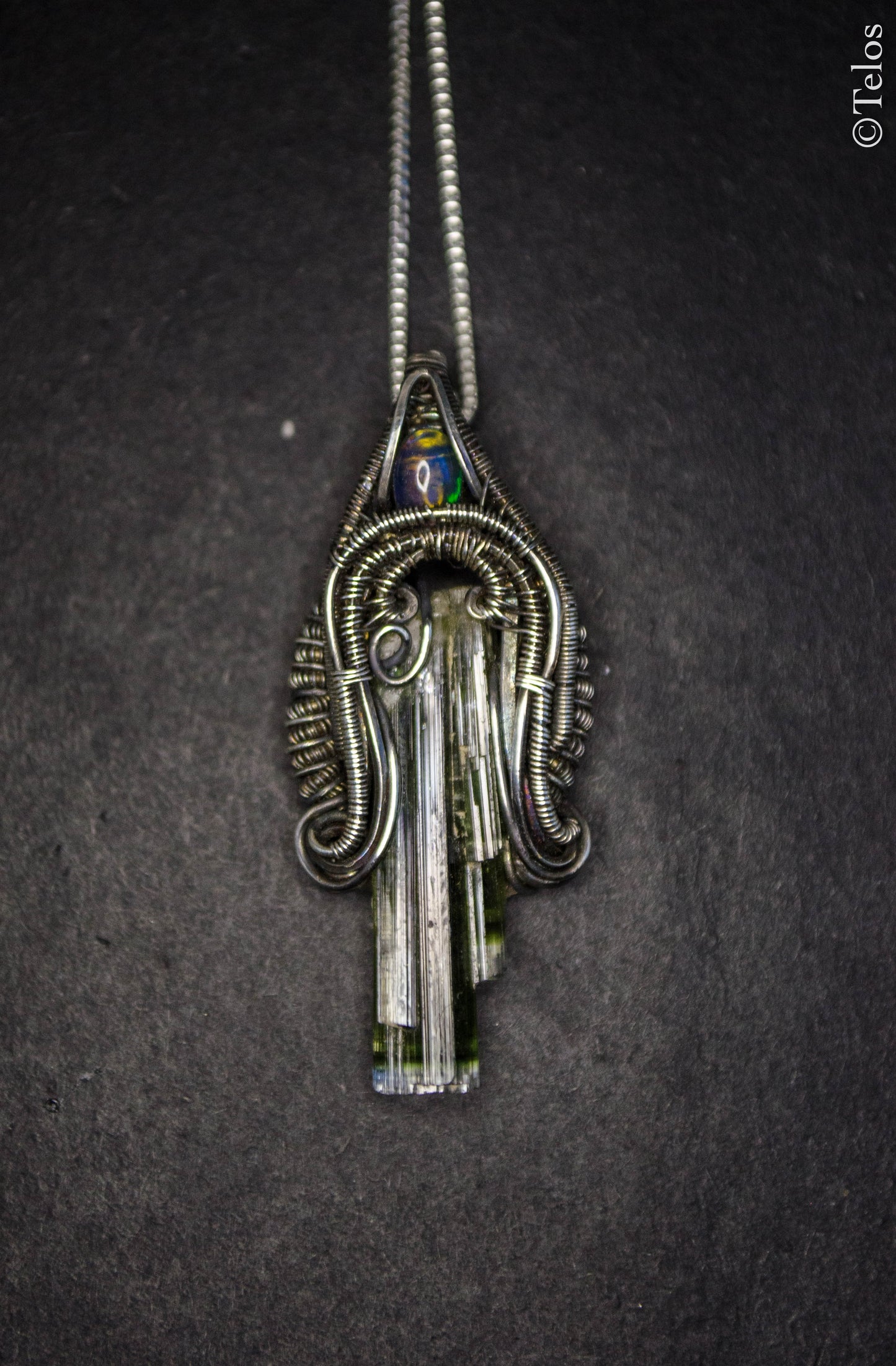 Sterling Silver Green Tourmaline Necklace