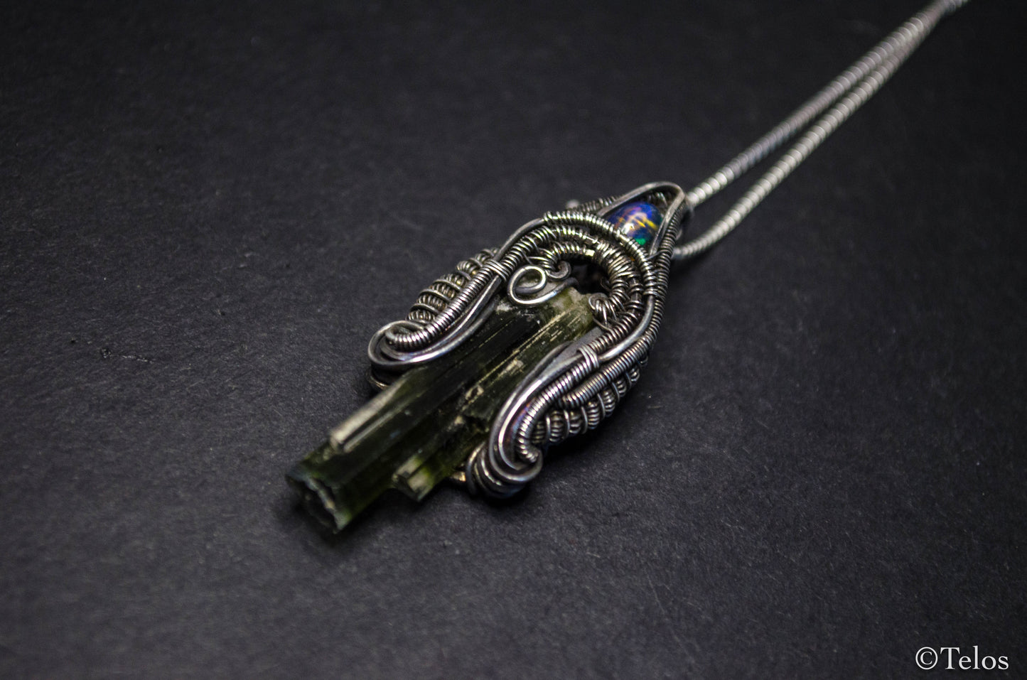 Sterling Silver Green Tourmaline Necklace