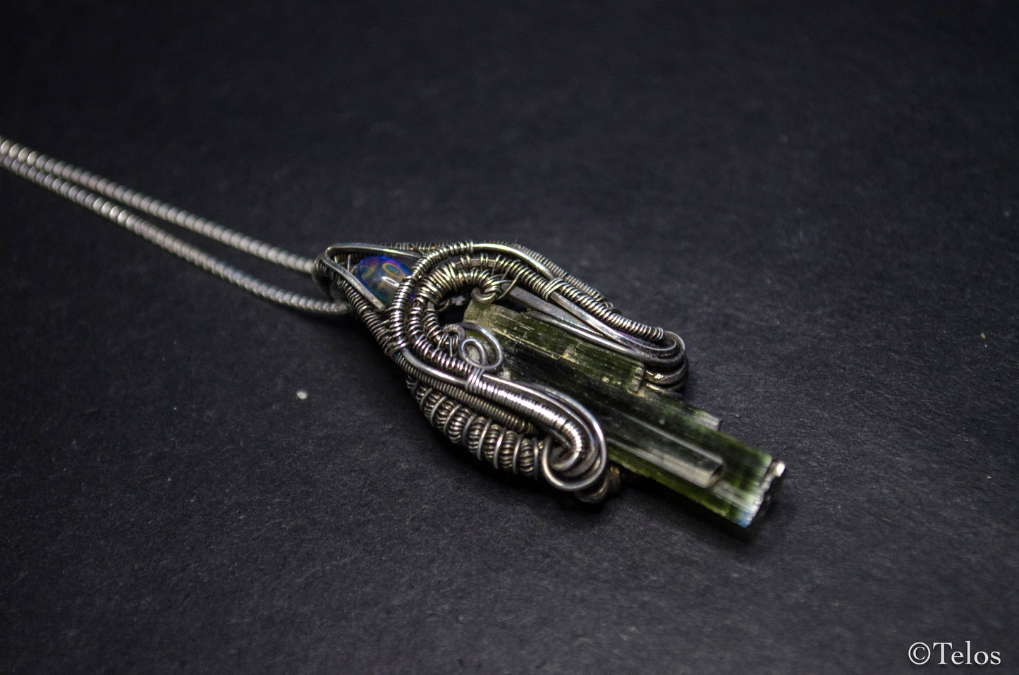Sterling Silver Green Tourmaline Necklace