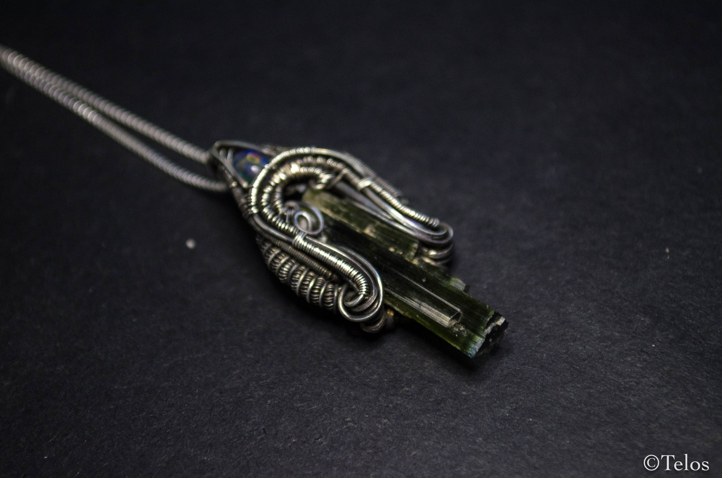 Sterling Silver Green Tourmaline Necklace