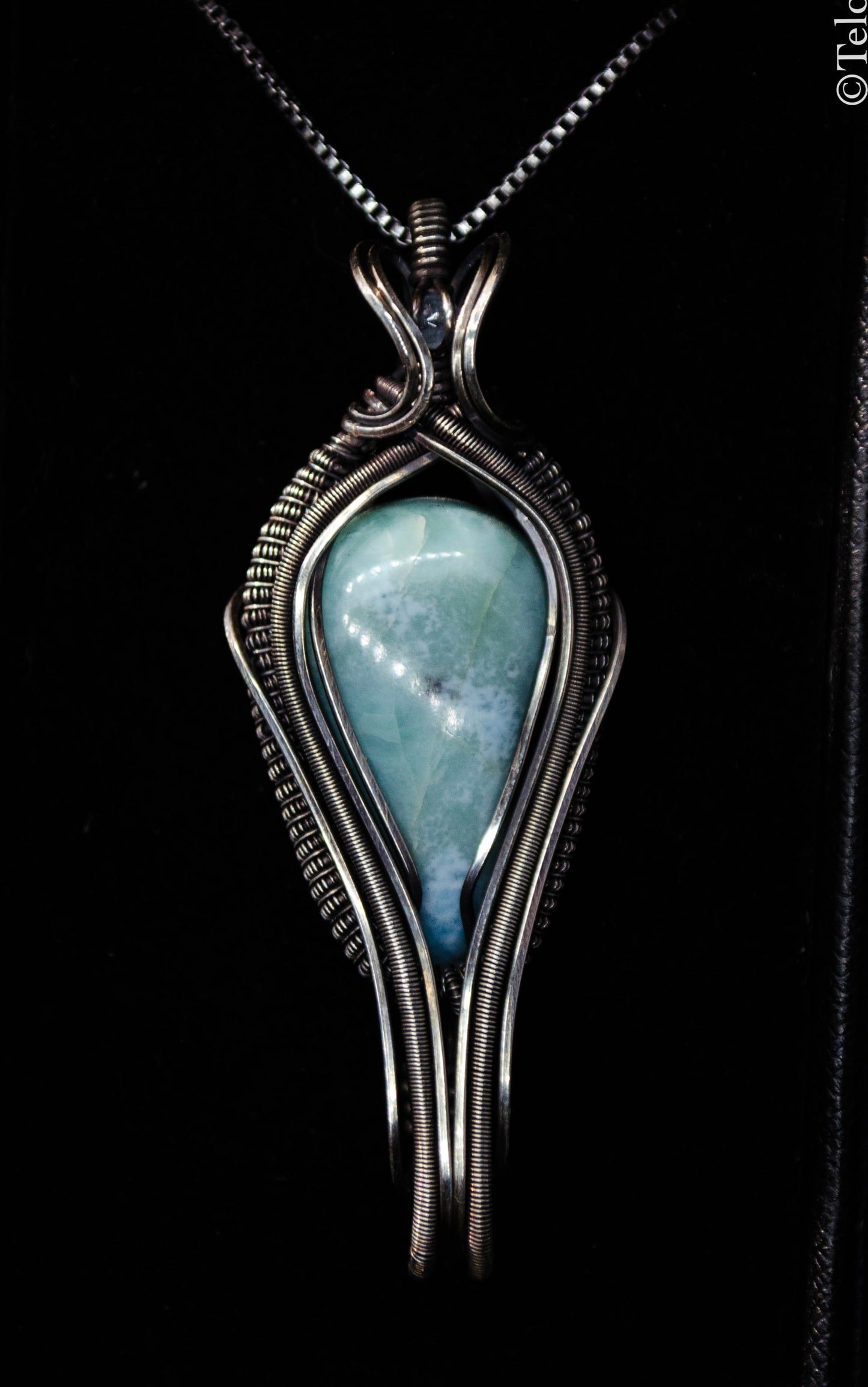 Sterling Silver Larimar Necklace