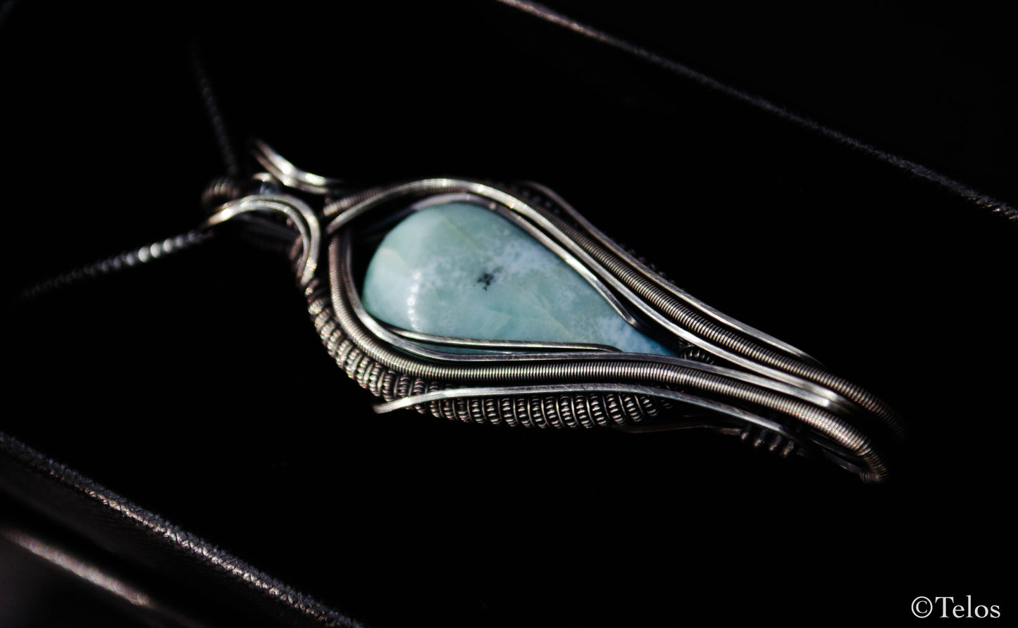 Sterling Silver Larimar Necklace