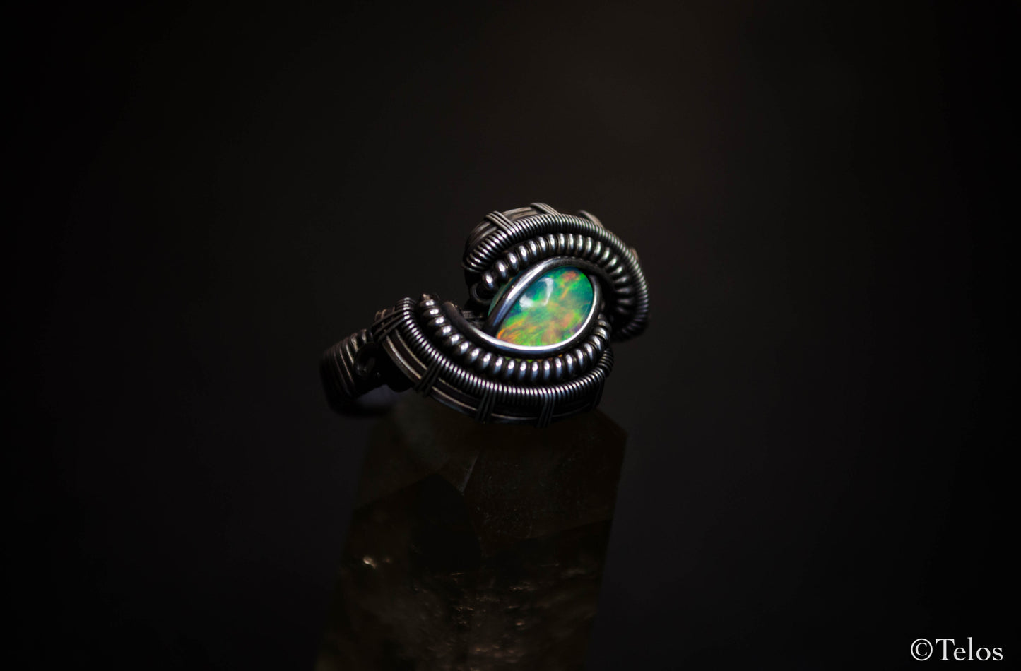 Ethiopian Opal Ring On Sterling Silver