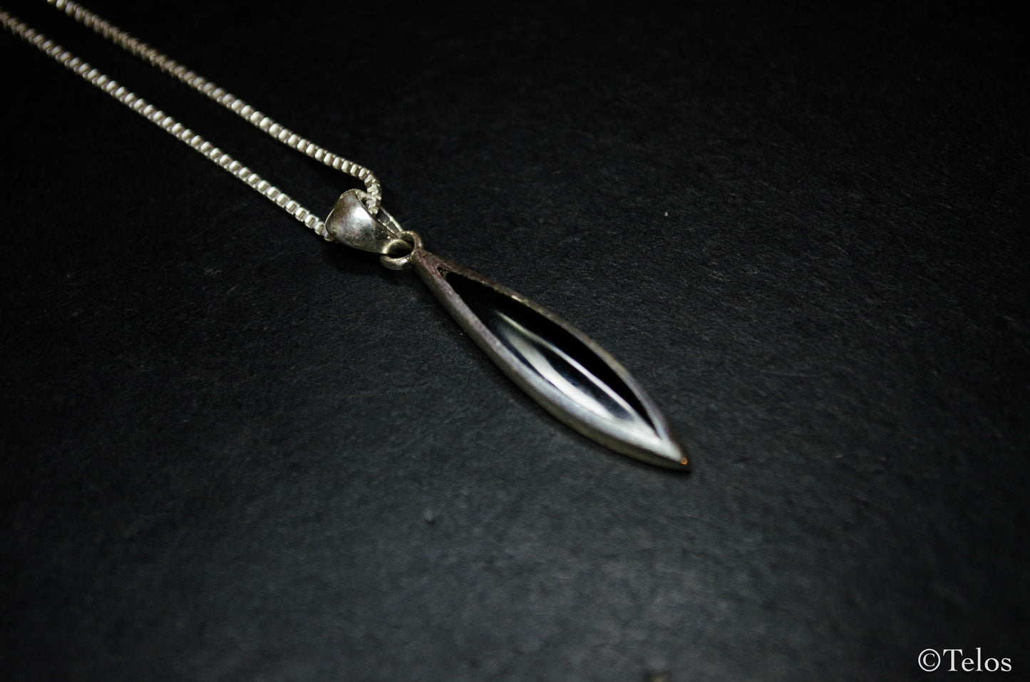 Sterling Silver black Obsidian Necklace