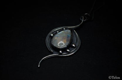 Sterling Silver Rainbow Moonstone pendant