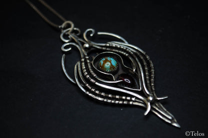 Sterling Silver Turquoise Garnet necklace