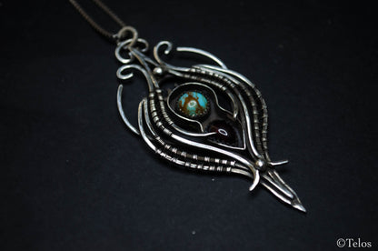 Sterling Silver Turquoise Garnet necklace