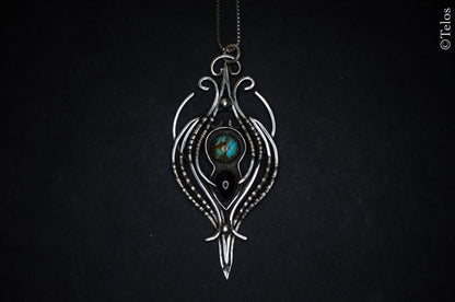 Sterling Silver Turquoise Garnet necklace