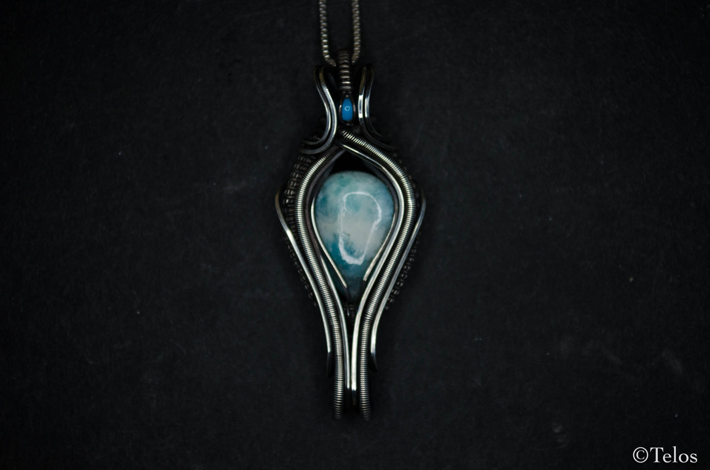 Sterling Silver Larimar Necklace