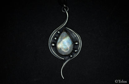 Sterling Silver Rainbow Moonstone pendant