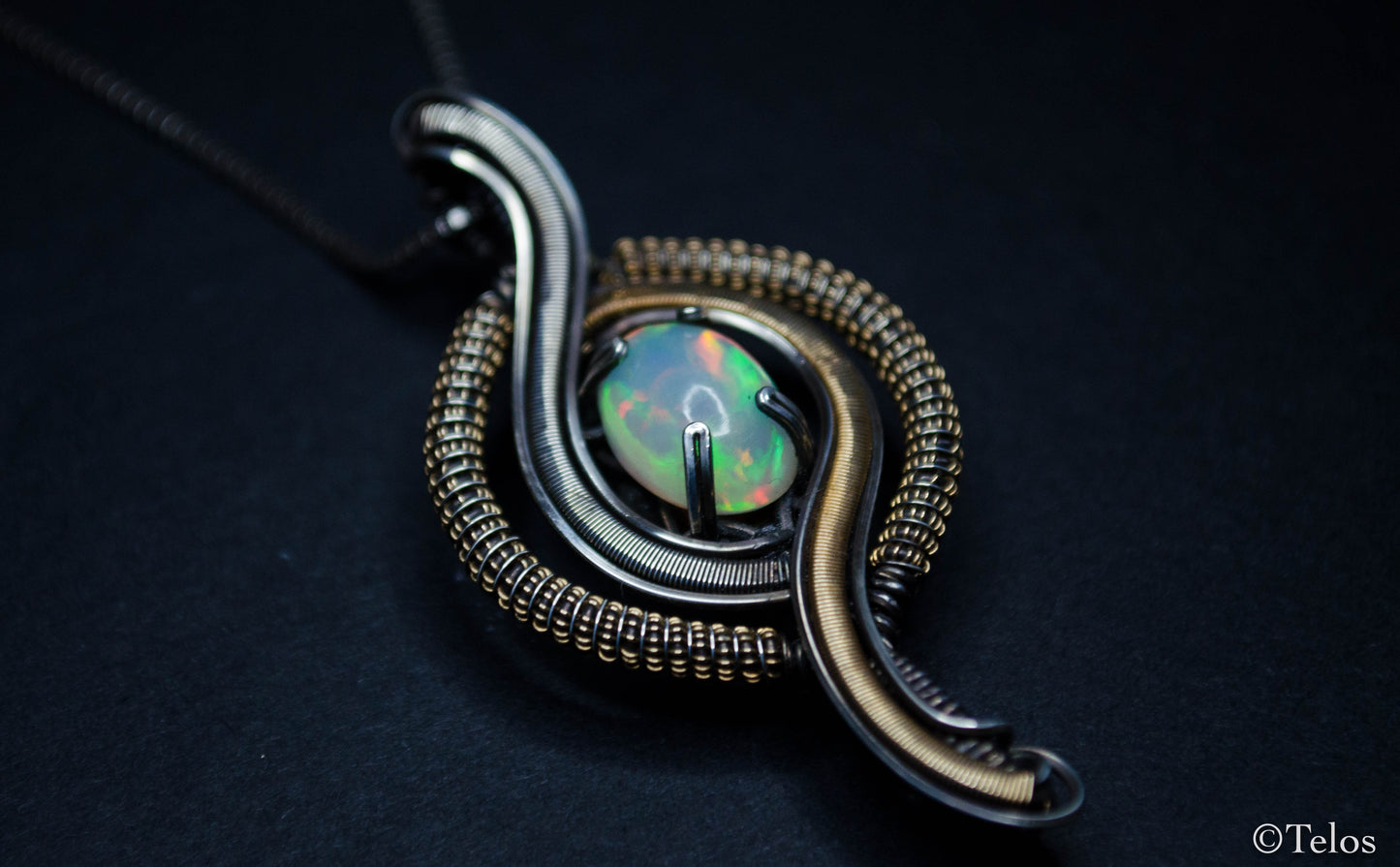 Sterling Silver Opal Necklace