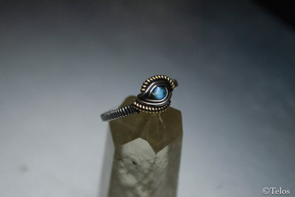 Sterling Silver and 14k Gold Labradorite ring