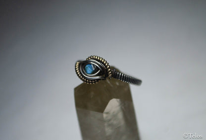 Sterling Silver and 14k Gold Labradorite ring