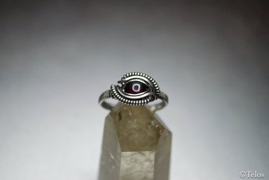 Sterling Silver Garnet size 6