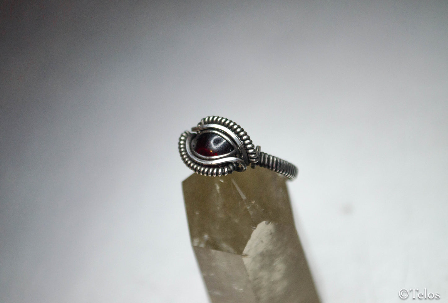 Sterling Silver Garnet size 6