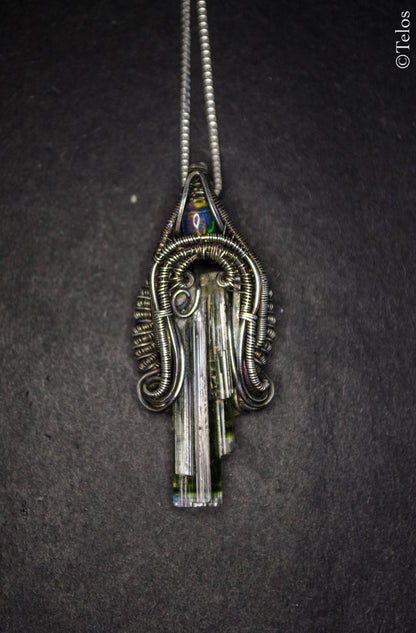 Sterling Silver Green Tourmaline Necklace