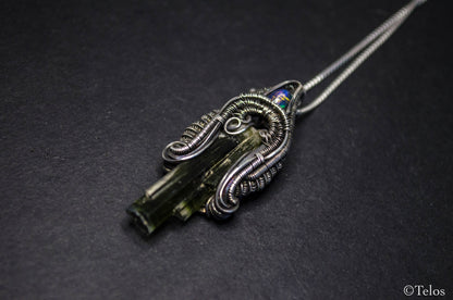 Sterling Silver Green Tourmaline Necklace