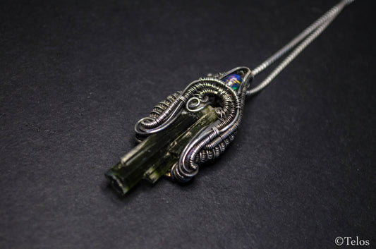 Sterling Silver Green Tourmaline Necklace