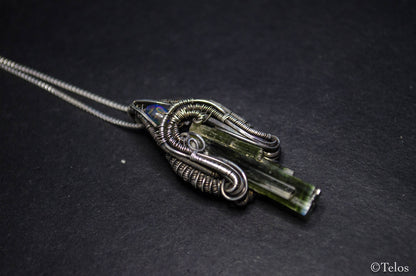 Sterling Silver Green Tourmaline Necklace