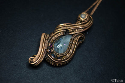 Aura Quartz copper Necklace