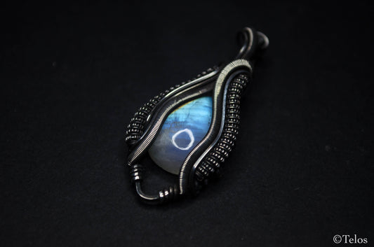 Sterling Silver Rainbow Moonstone Necklace