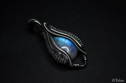 Sterling Silver Rainbow Moonstone Necklace