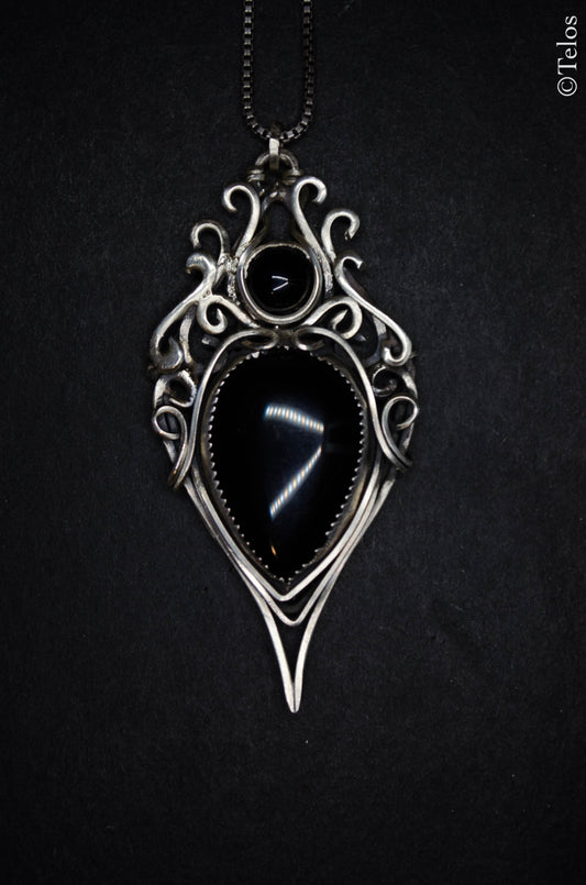 Black Onyx Sterling Silver extra magical necklace