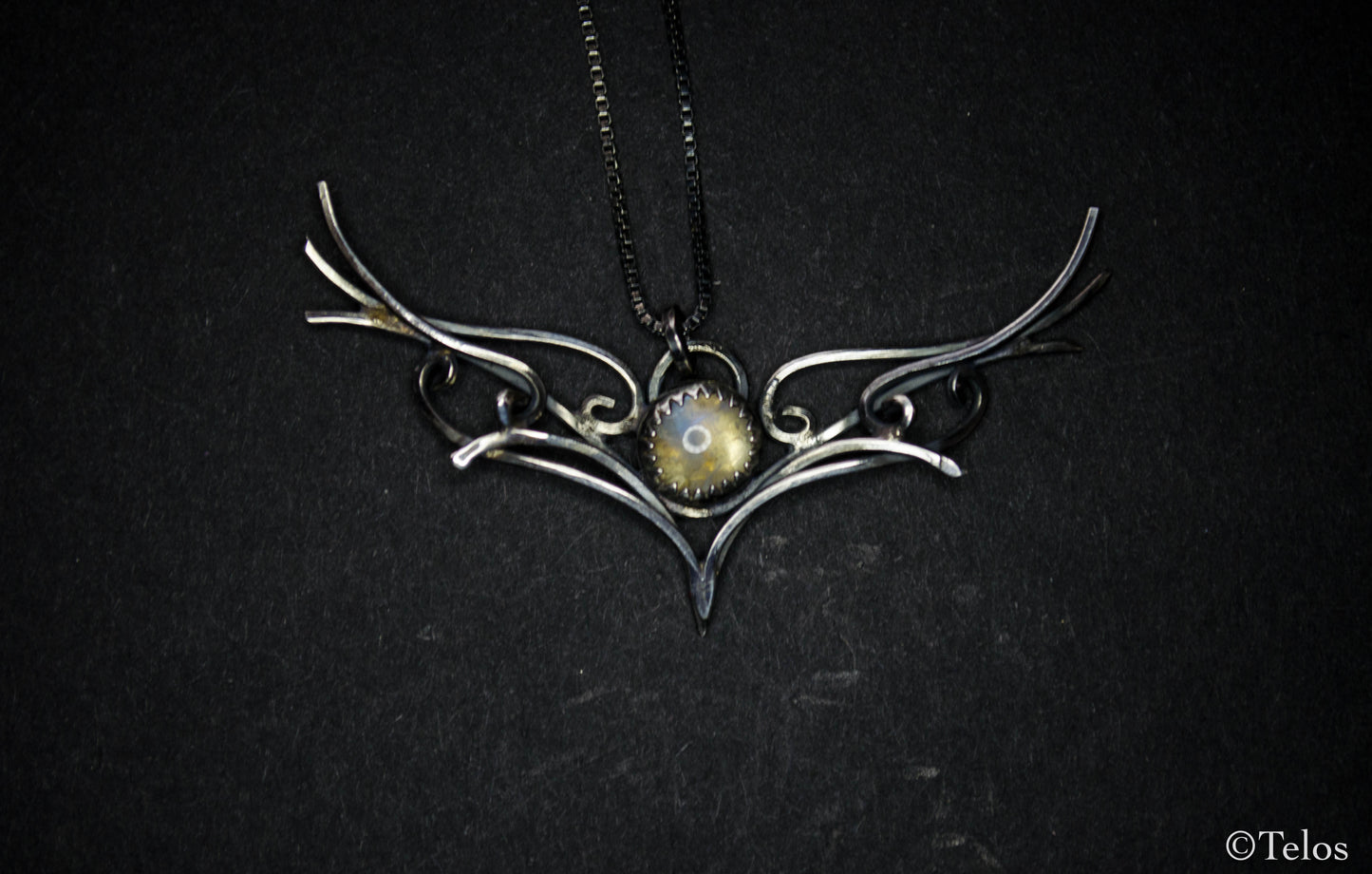 Rainbow moonstone necklace