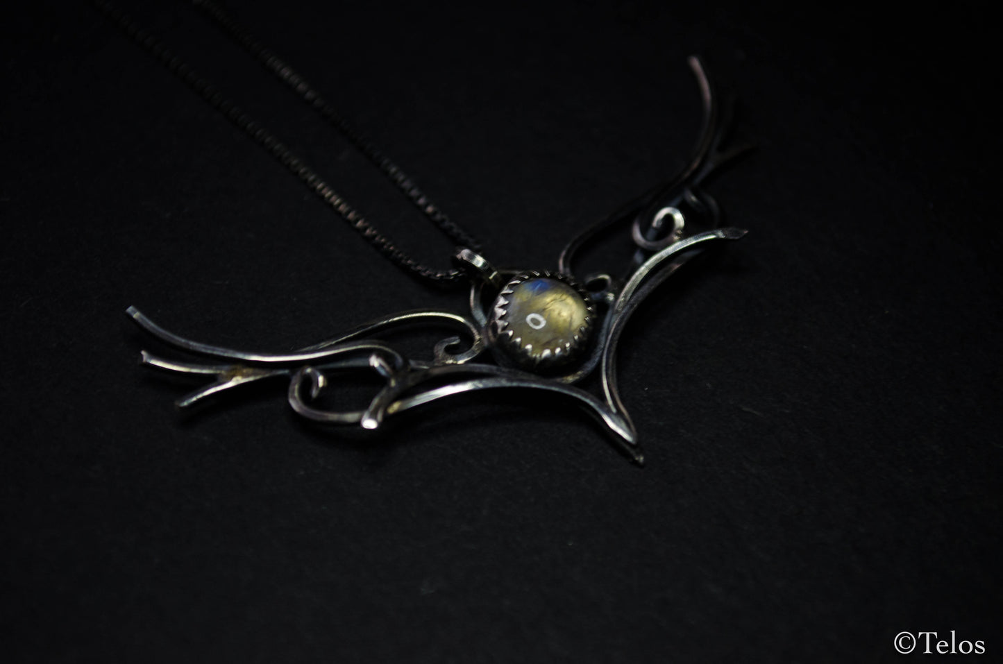 Rainbow moonstone necklace