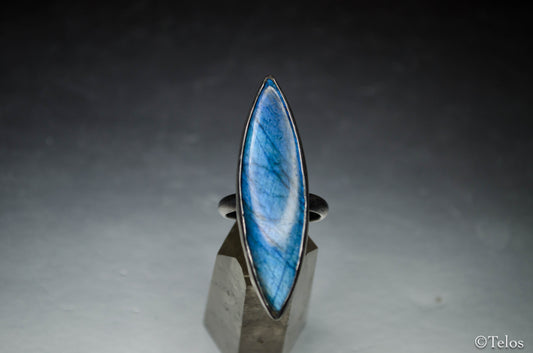 Blue labradorite Sterling silver statement ring (Adjustable)
