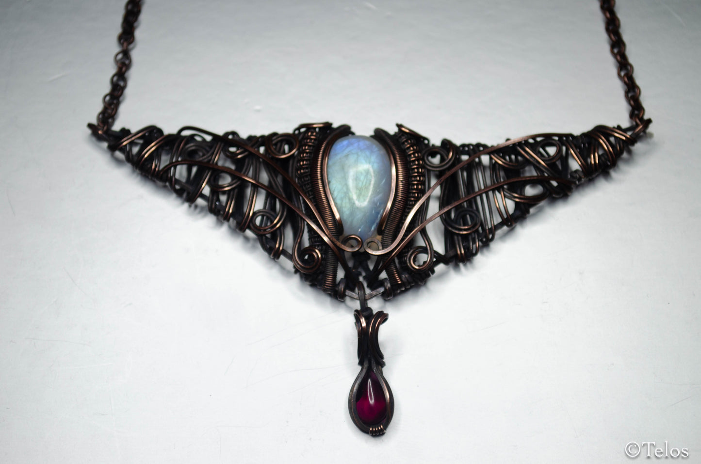 Rainbow Moonstone Statement neck piece