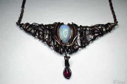 Rainbow Moonstone Statement neck piece