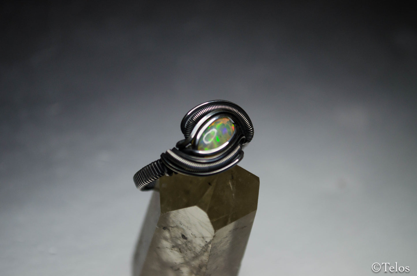Ethiopian Opal Sterling Silver dragon eye ring