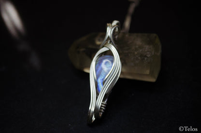 Sterling Silver Rainbow Moonstone necklace