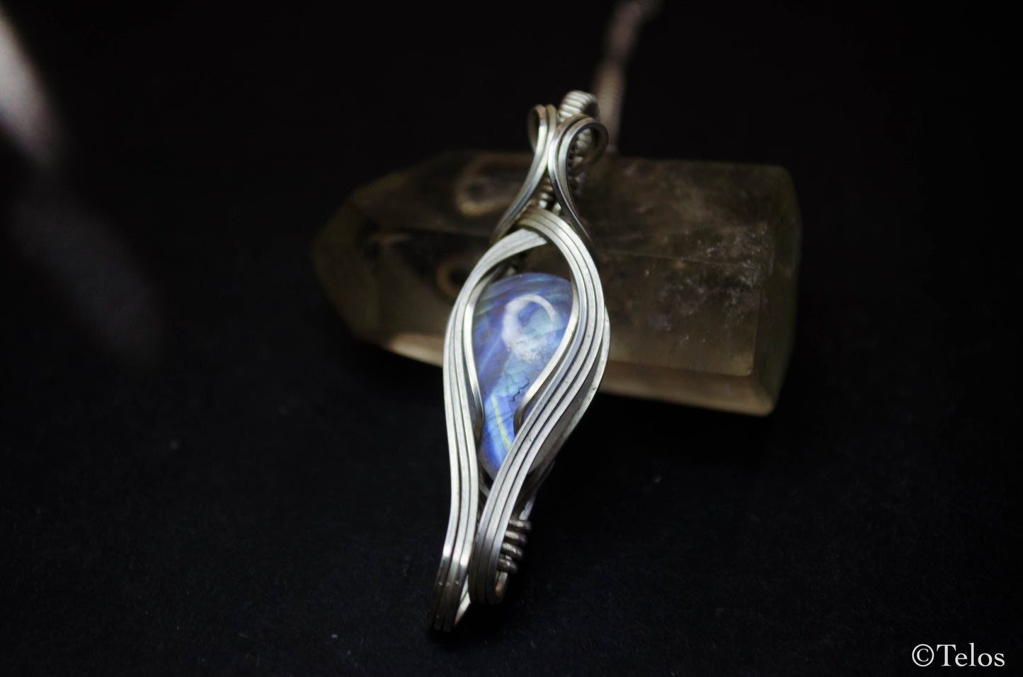 Sterling Silver Rainbow Moonstone necklace