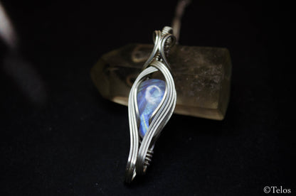 Sterling Silver Rainbow Moonstone necklace