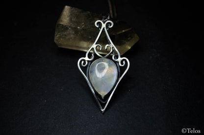 Sterling Silver Rainbow Moonstone necklace