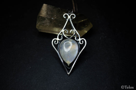 Sterling Silver Rainbow Moonstone necklace