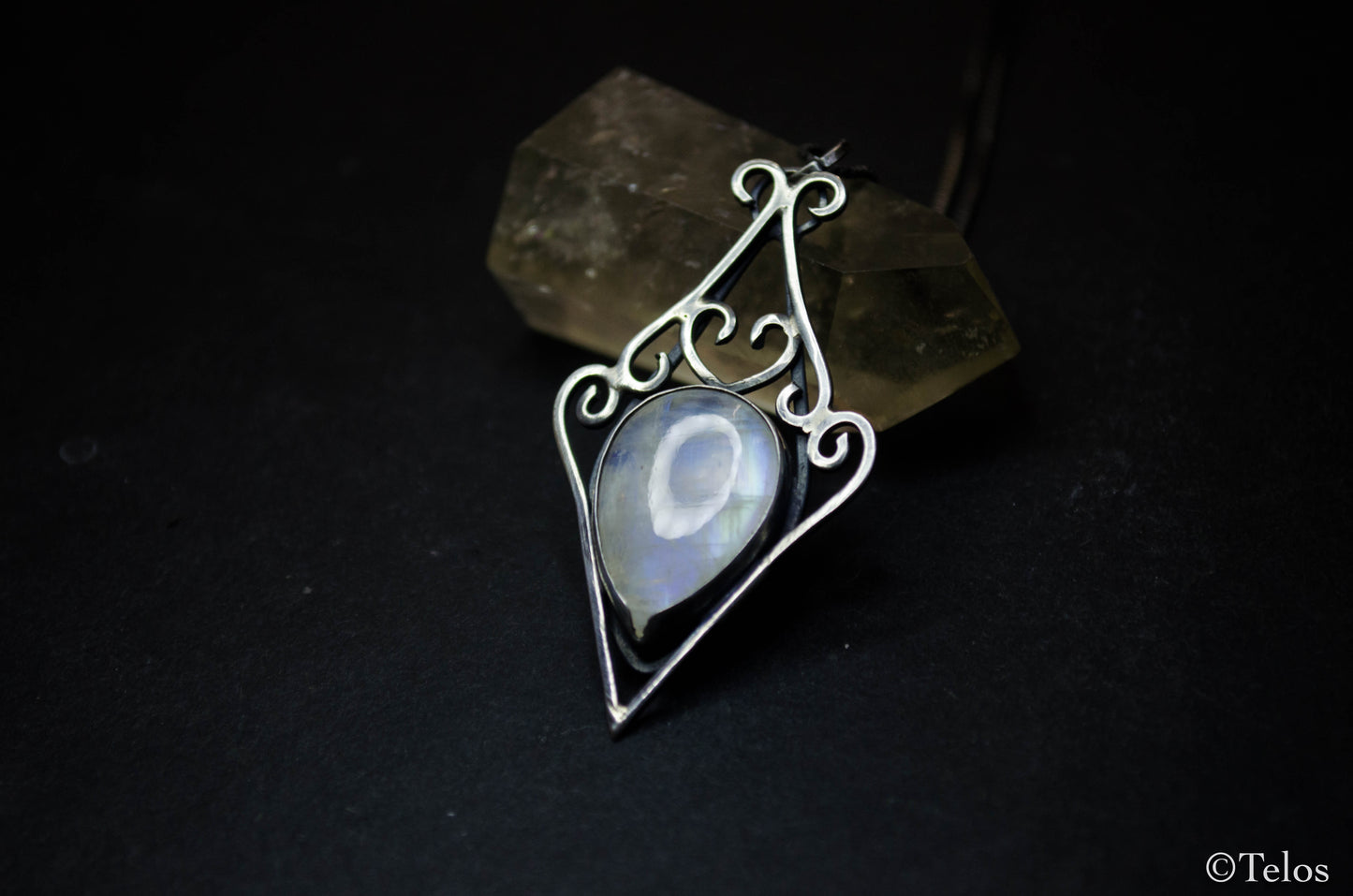 Sterling Silver Rainbow Moonstone necklace