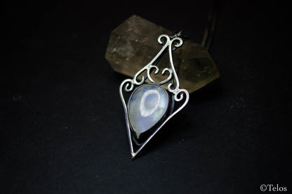 Sterling Silver Rainbow Moonstone necklace