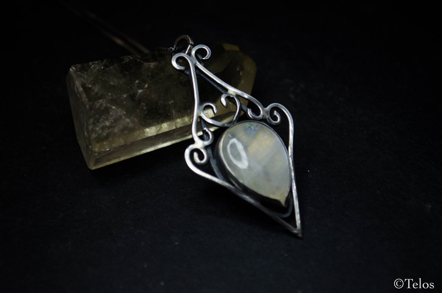 Sterling Silver Rainbow Moonstone necklace