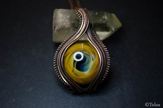 Hand blown glass void Necklace