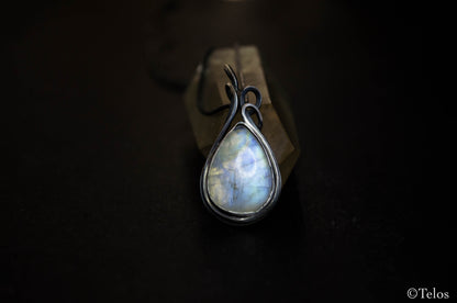 Sterling Silver Rainbow Moonstone necklace