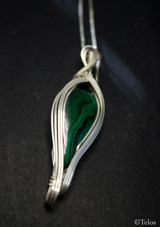 Sterling Silver Malachite necklace