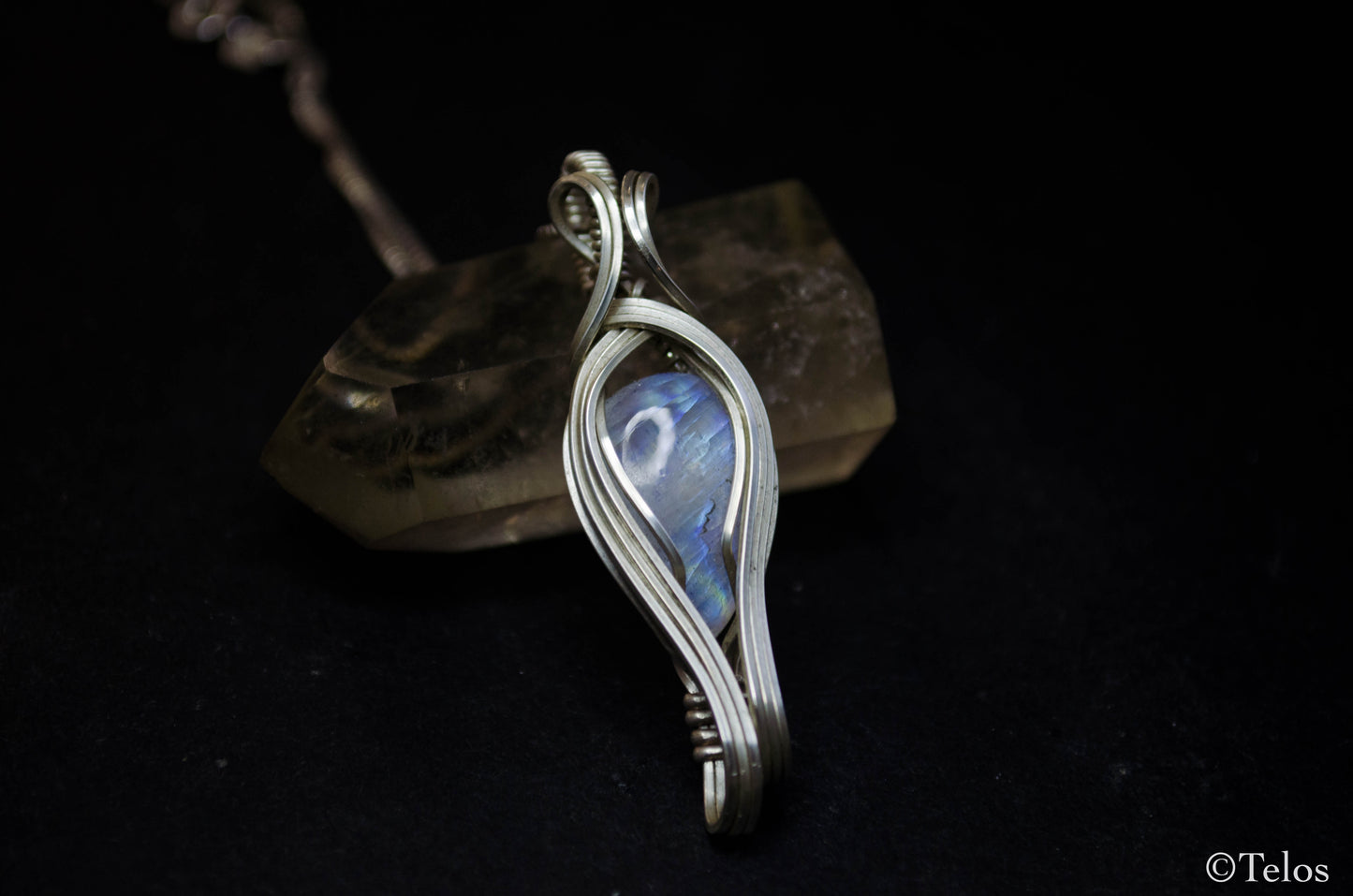 Sterling Silver Rainbow Moonstone necklace