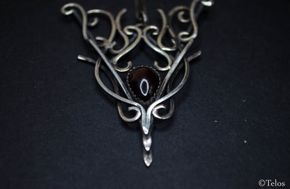 Sterling Silver Garnet Elven Necklace