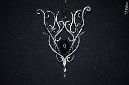Sterling Silver Garnet Elven Necklace